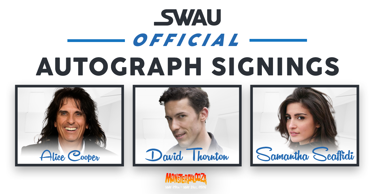 Alice Cooper, David Howard Thornton, and Samantha Scaffidi to Sign for SWAU!
